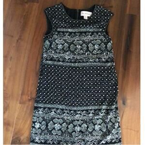 Miss Selfridge Beaded Shift Dress Black / Silver Size 4 US